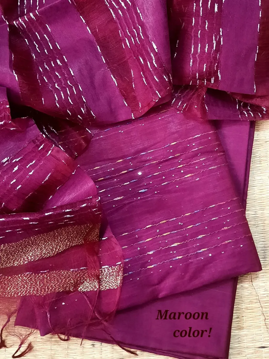 HANDLOOM COTTON SUITS WITH FANCY WEAVING